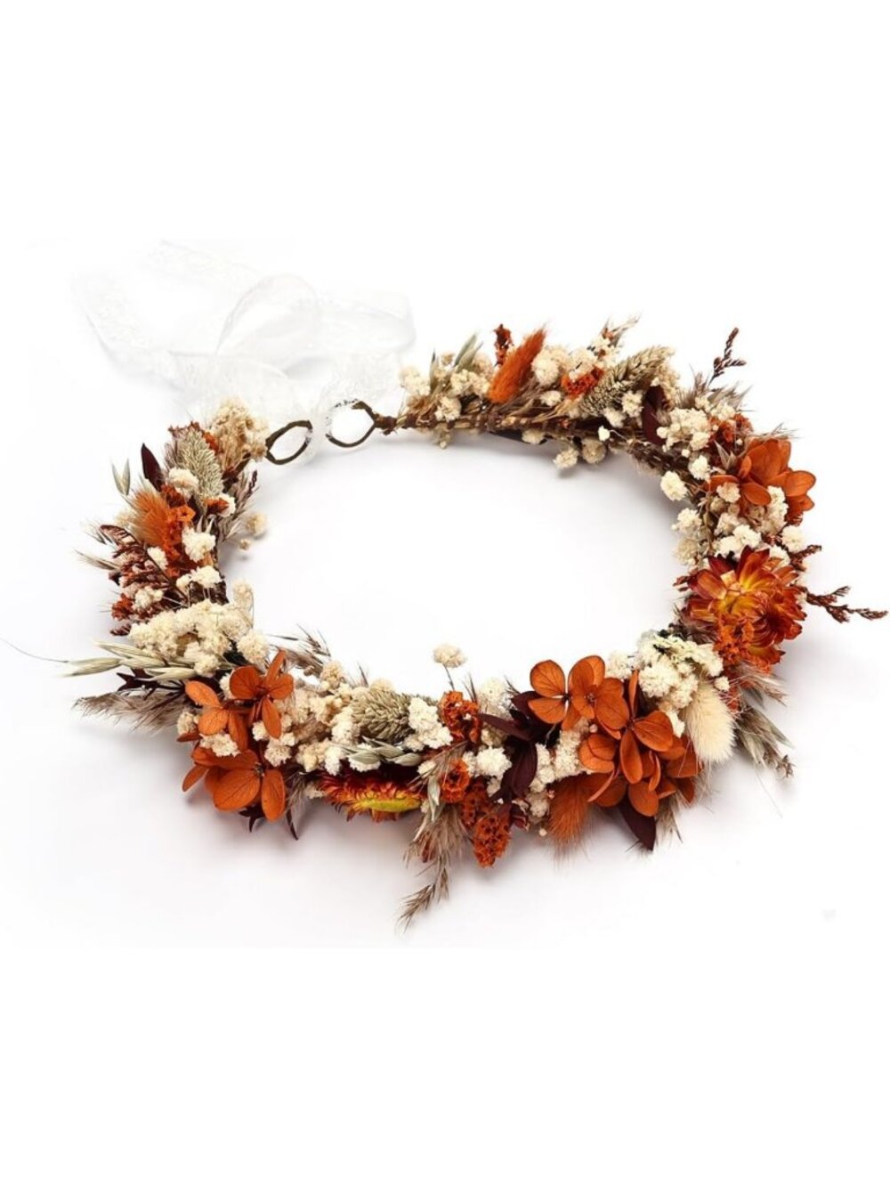 Rustic Dried Flower Crown | Boho Wedding Wreath | Preserved Floral Headpiece